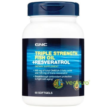 Ulei de Peste + Resveratrol Triple Strength 60cps moi