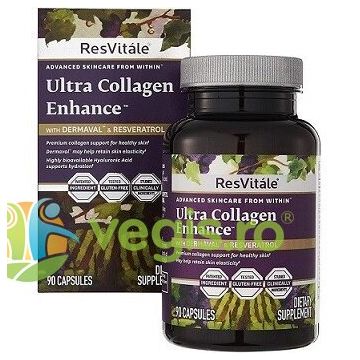 Ultra Collagen Enhance (Colagen BioCell 1000mg cu Acid Hialuronic) ResVitale 90cps