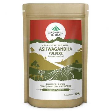 Ashwagandha Pulbere Radacina - eco-bio - 100g, ORGANIC INDIA