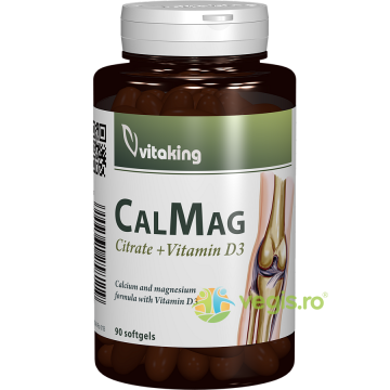 Calciu, Magneziu cu Vitamina D3 Lichid Citrat 90cps