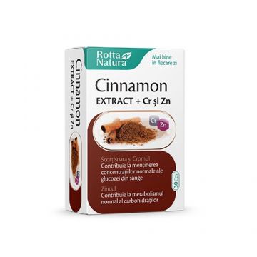 Cinnamon Extract Crom si Zinc 30Cps Rotta Natura