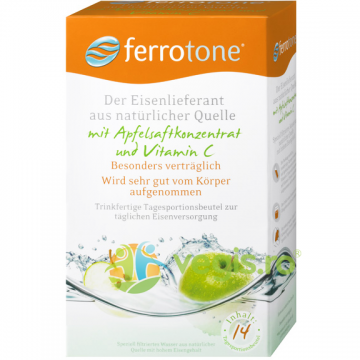 Ferrotone Apple cu Aroma de Mar, Fier si Vitamina C 14plicuri x 25ml