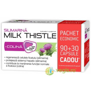 Pachet Milk Thistle (Silimarina) + Colina 90cps+30cps Cadou