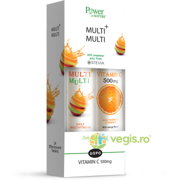 Pachet Multi + Multi 20tb efervescente + Vitamina C 500mg 20tb efervescente