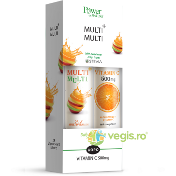 Pachet Multi + Multi 24tb efervescente + Vitamina C 500mg 20tb efervescente