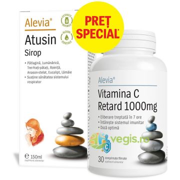 Pachet Sirop Atusin 150ml + Vitamina C Retard 1000mg 30cps