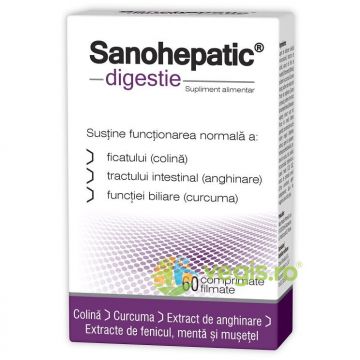 Sanohepatic Digestie 60cps filmate