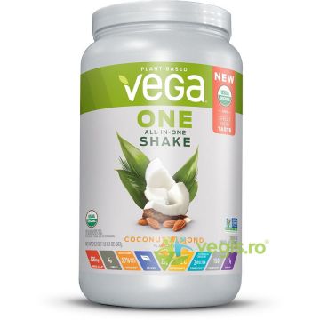 Shake Nutritiv cu Proteina Vegetala, Aroma de Cocos si Migdale Vega One All-In-One 687g