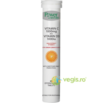 Vitamina C 1000mg + D3 1000IU 24tb efervescente