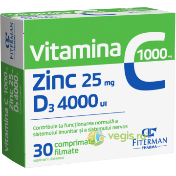 Vitamina C + Zinc +D3 4000UI 30cpr