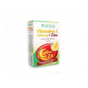 Beres Vitamina C 600 mg + Zinc x 30 comprimate filmate retard
