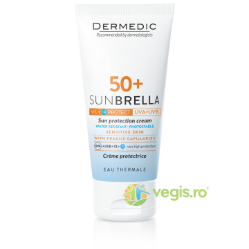 Crema Protectie Solara pentru Ten cu Capilare Fragile SPF 50+ SUNBRELLA 50ml