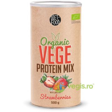 Mix Proteine de Origine Vegana cu Capsuni Ecologic/Bio 500g