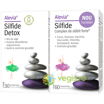 Pachet Silfide Complex de Slabit Forte Plus Fucoidan 60cpr + Silfide Detox 30cpr