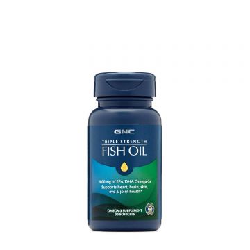 Triple Strenght Omega 3 Fish Oil, Ulei de Peste cu Epa Si Dha, 30 Cps, GNC Triple Strenght Omega 3 Fish Oil, Ulei de Peste cu Epa Si Dha, 30 Cps, GNC