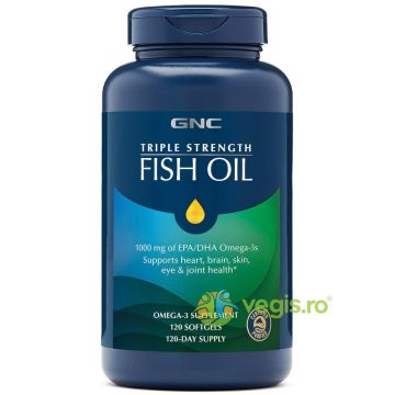 Ulei de Peste 1000mg Omega 3 EPA si DHA Triple Strength 120cps