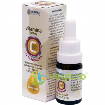 Vitamina C 1000mg + Echinacea Solutie Orala cu Aroma de Capsuni 10ml