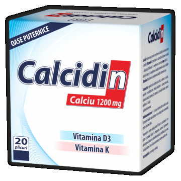 Calcidin calciu 1200mg D3 K 20pl - NATUR PRODUKT