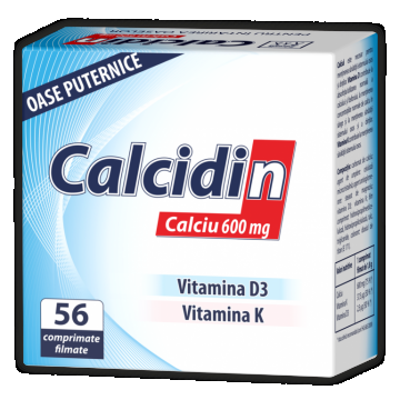 Calcidin calciu 600mg D3 K 56cp - NATUR PRODUKT