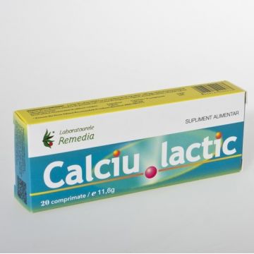 Calciu lactic 500mg 20cp - REMEDIA