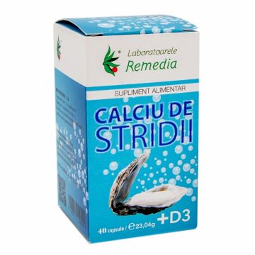 Calciu stridii D3 40cps - REMEDIA