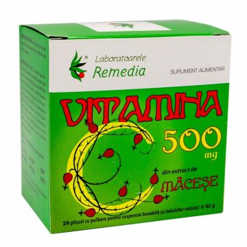 Vitamina C 500mg macese 20pl - REMEDIA