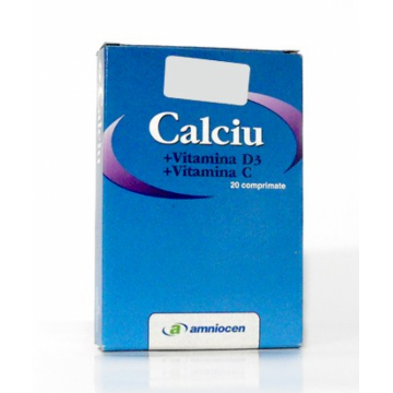 Calciu D3 vitamina C 20cp - AMNIOCEN