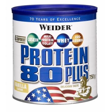 Pulbere proteica mix 4sort 80+ vanilie 750g - WEIDER