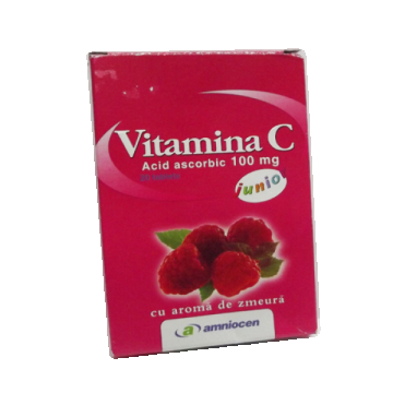 Vitamina C zmeura junior 20cp - AMNIOCEN