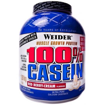 Pulbere proteica caseina 100% zi noapte fructe rosii crema 1,8kg - WEIDER