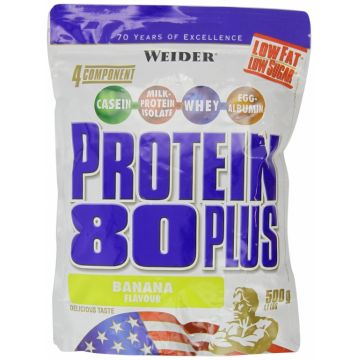 Pulbere proteica mix 4sort 80+ banane 500g - WEIDER