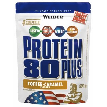Pulbere proteica mix 4sort 80+ caramel 500g - WEIDER