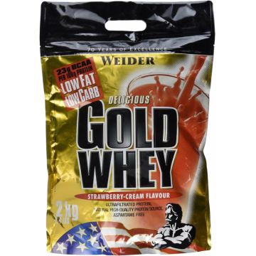 Pulbere proteica zer concentrat Gold capsuni 2kg - WEIDER