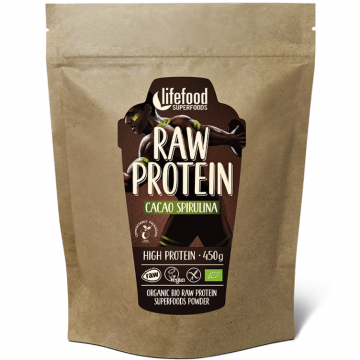 Pulbere proteica mix raw vegan Cacao Spirulina 450g - LIFEFOOD