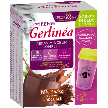 Pulbere shake dietetic inlocuitor masa lapte ciocolata 5x30g - GERLINEA