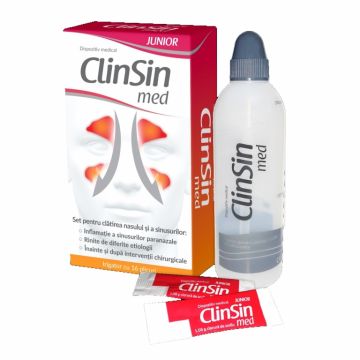 Kit clatire sinusuri ClinSin Med junior [irigator+16pl] 2b - NATUR PRODUKT