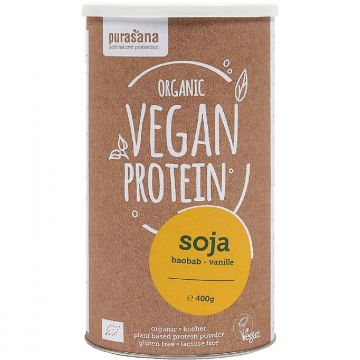 Pulbere proteica soia baobab vanilie eco 400g - PURASANA