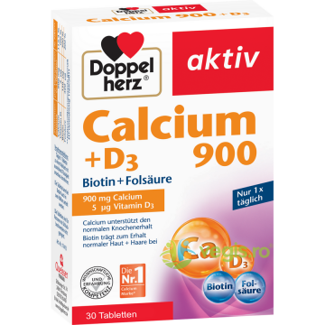 Calciu 900mg + Vitamina D3 + Biotina + Acid Folic Aktiv 30tb