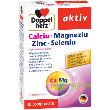 Calciu + Magneziu + Zinc + Seleniu Aktiv 30cpr