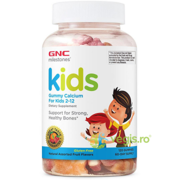 Calciu pentru Copii cu Aroma de Fructe Milestones Kids 120jeleuri
