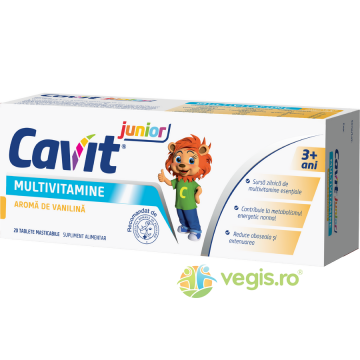 Cavit Multivitamine Junior cu Aroma de Vanilina 20tb masticabile