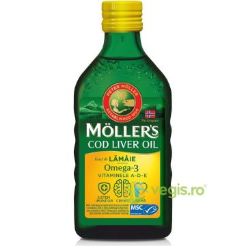Cod Liver Oil Omega-3 cu Aroma de Lamaie 250ml