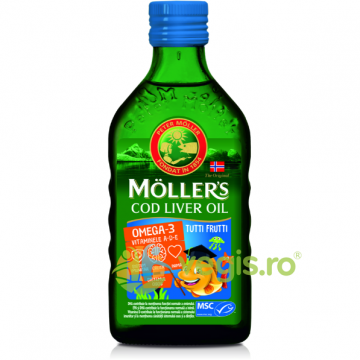 Cod Liver Oil Omega-3 cu Aroma de Tutti Frutti 250ml