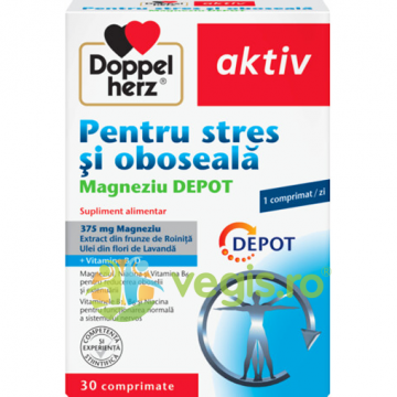 Magneziu 375mg Depot pentru Stres si Oboseala 30cpr