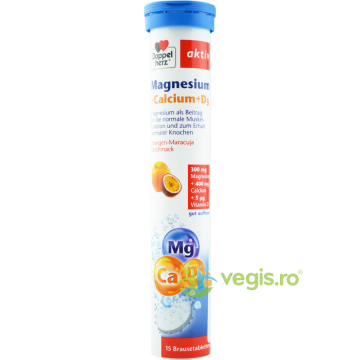 Magneziu + Calciu + Vitamina D3 Aktiv 15cpr efervescente