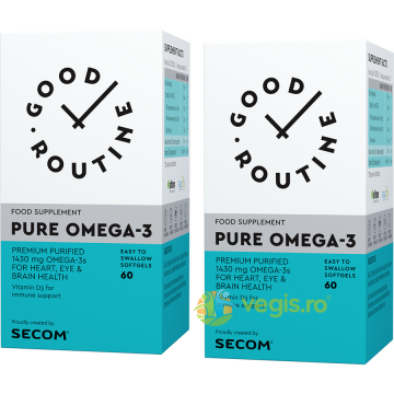 Pachet Pure Omega-3 60cps moi+60cps moi Secom,