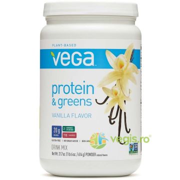 Protein and Greens (Proteina Vegetala si Verdeturi) cu Aroma de Vanilie Vega 614g