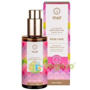 Ulei Ayurvedic Elixir de Trandafir pentru Toate Tipurile de Piele Rose Love 100ml