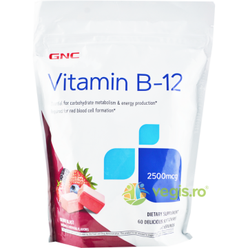 Vitamina B12 (Caramele cu Aroma de Fructe de Padure) 2500mcg 60buc