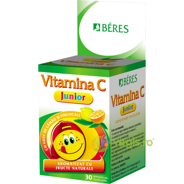 Vitamina C cu Aroma de Lamaie si Portocale Junior 30cpr